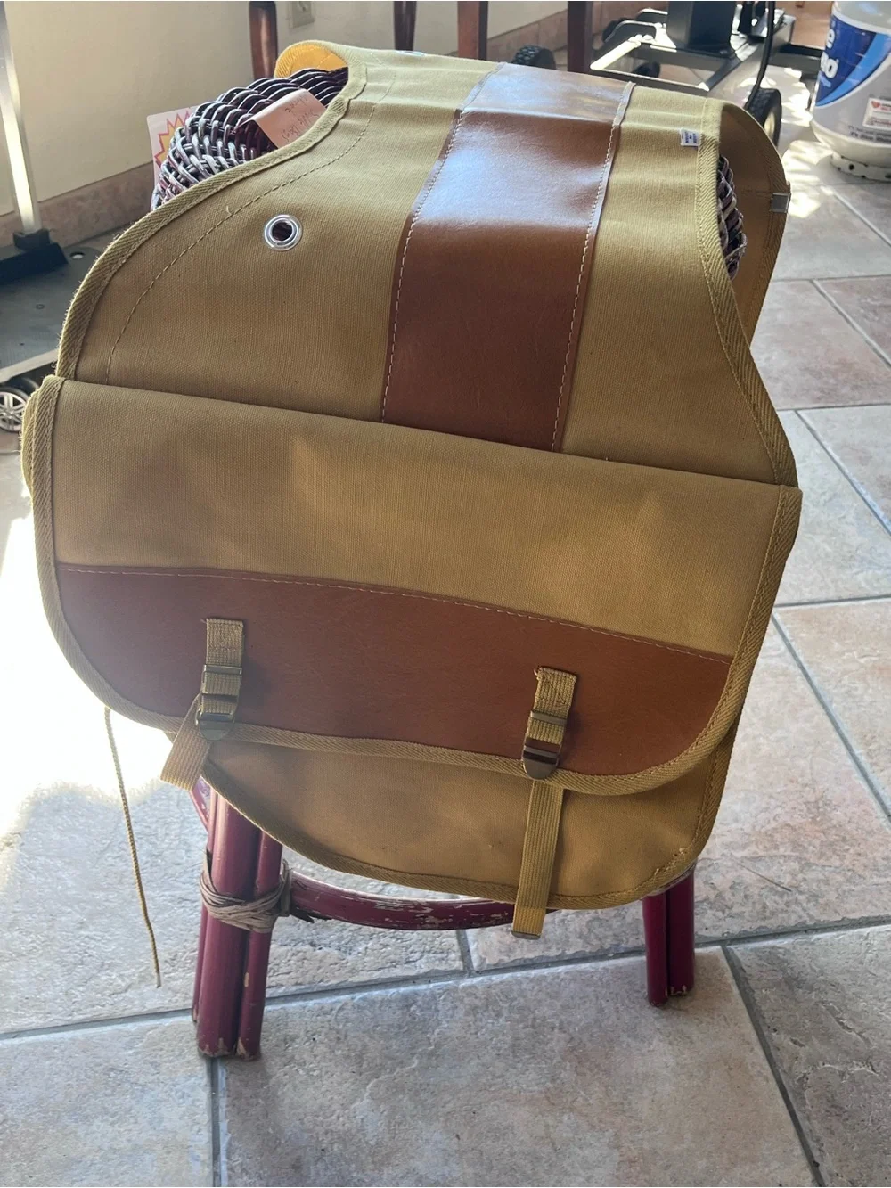 Vintage made in Japan saddle bags for motorcycle